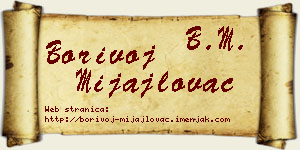 Borivoj Mijajlovac vizit kartica